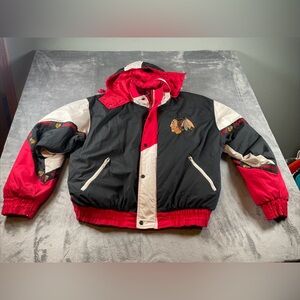 Chicago Blackhawks 90s Pro Player Hooded winter jacket xxl full zip